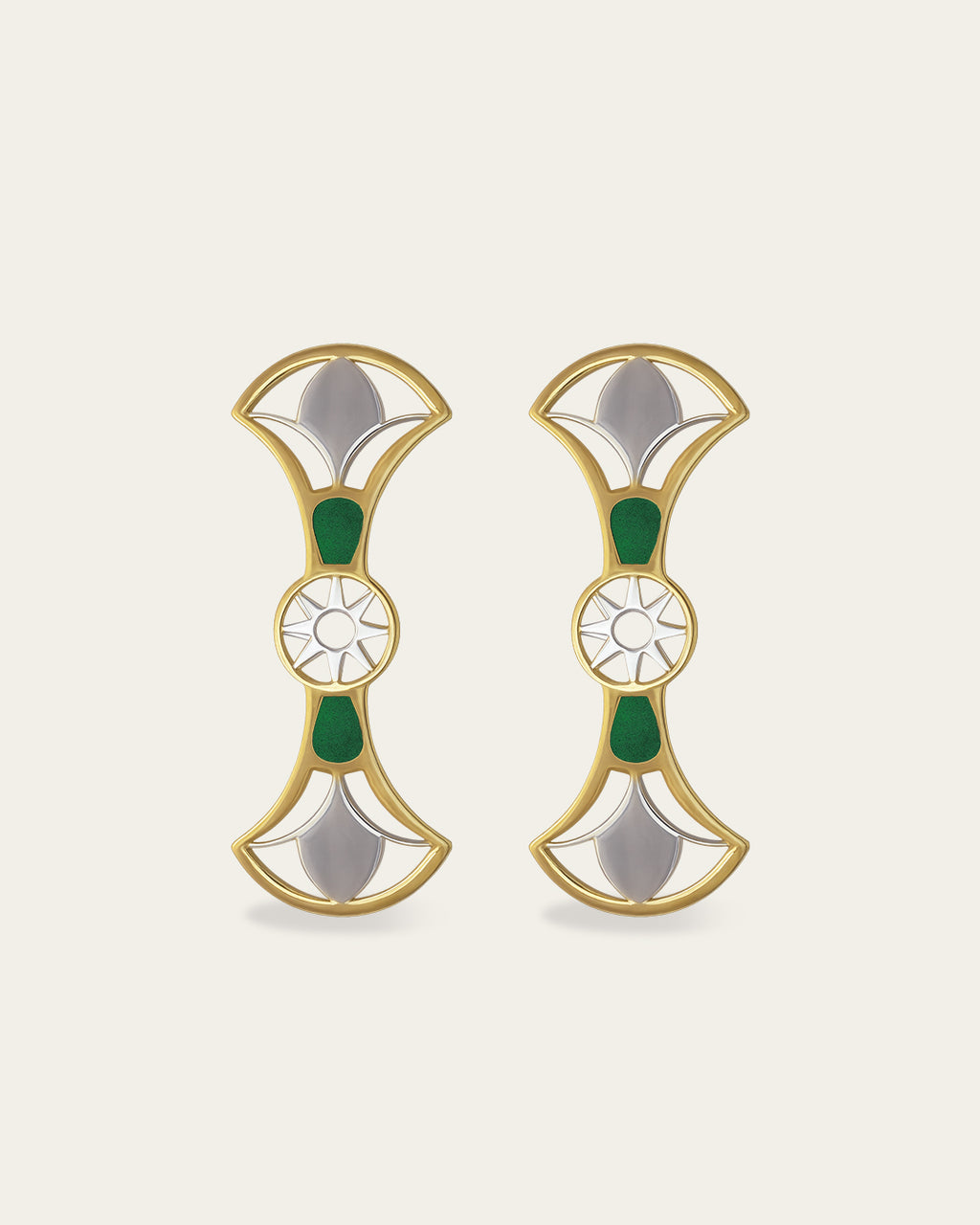 Double Lotus STERLING SILVER, 18K Gold plated lotus earrings featuring two tiered lotus flower petals with intricate filigree details.
