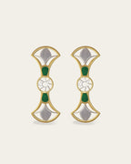 Double Lotus STERLING SILVER, 18K Gold plated lotus earrings featuring two tiered lotus flower petals with intricate filigree details.