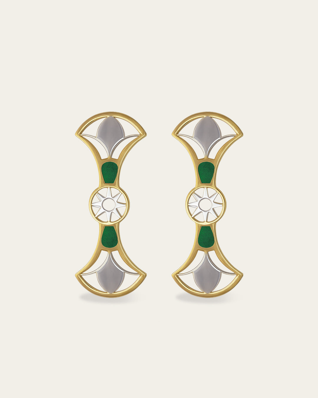 Double Lotus STERLING SILVER, 18K Gold plated lotus earrings featuring two tiered lotus flower petals with intricate filigree details.