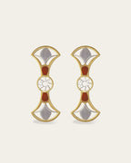 Double Lotus STERLING SILVER, 18K Gold plated lotus earrings featuring two tiered lotus flower petals with intricate filigree details.