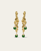 Handcrafted Fluva earrings in 18k gold plated silver with a bold, sculptural shape inspired by flowing water.