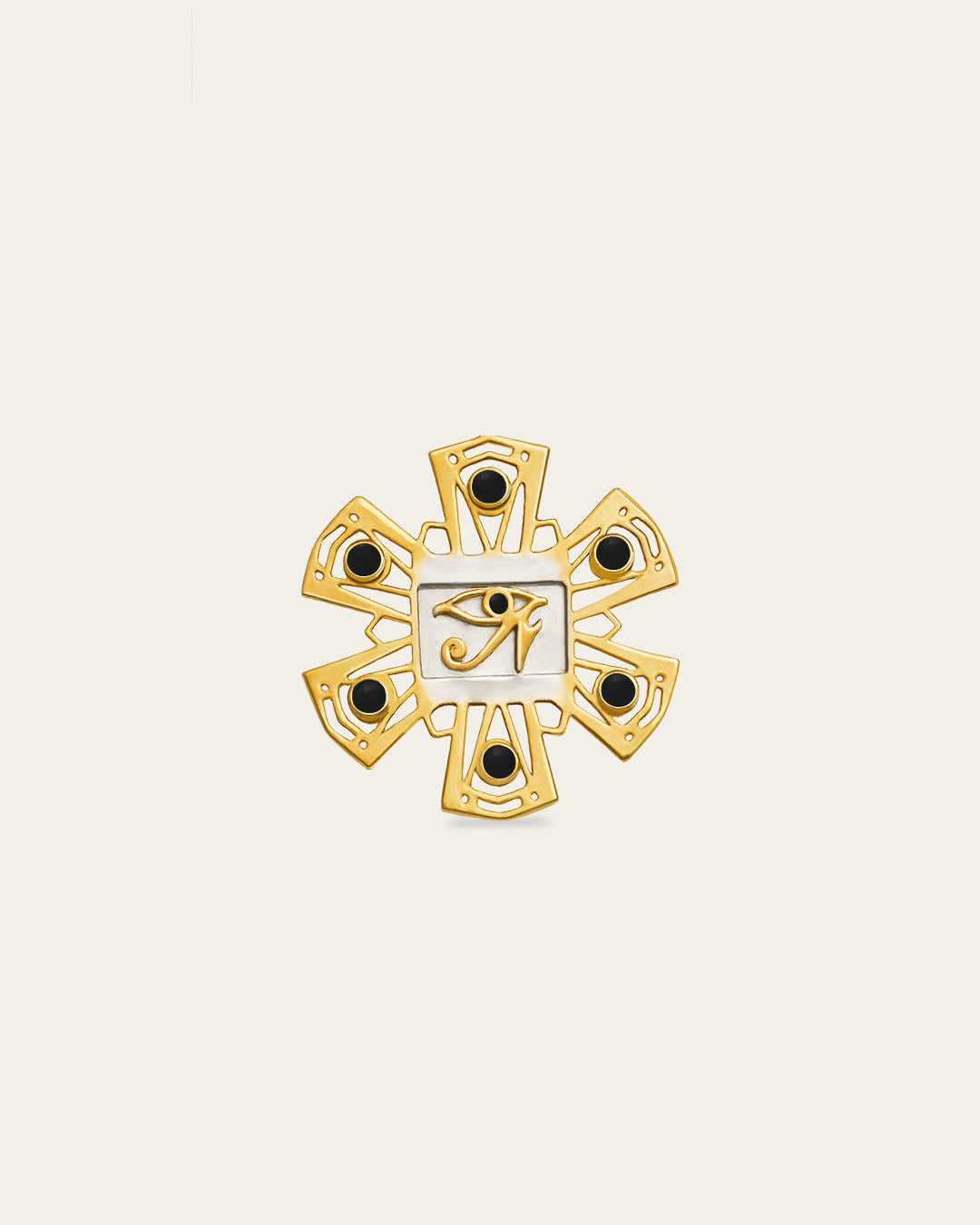 Statement Sterling silver gold Legend hoops with a bold chunky silhouette and a luxurious handcrafted texture Eye of Horus earrings with protective symbolism 