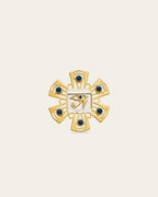 Statement Sterling silver gold Legend hoops with a bold chunky silhouette and a luxurious handcrafted texture Eye of Horus earrings with protective symbolism 