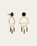 Gold Nefertiti profile earrings featuring a detailed textured headdress and a polished gold finish