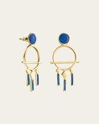 Gold Nefertiti profile earrings featuring a detailed textured headdress and a polished gold finish