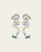 Statement Cascade drop earrings in 18k gold plated metal with a fluid, liquid-gold waterfall silhouette