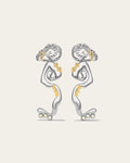 Statement Cascade drop earrings in 18k gold plated metal with a fluid, liquid-gold waterfall silhouette