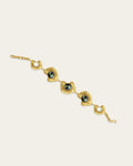 Statement Glema beaded bracelet in 18k gold plated metal with a signature pearl-and-shell focal point