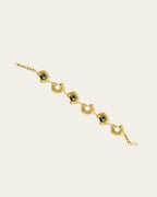 Dainty Glema Mini gold plated beaded bracelet, a slim-profile version of the classic pearl-and-shell design