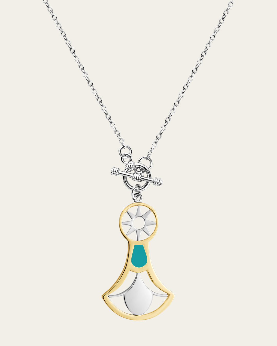 Lotus pendant necklace featuring a 925 sterling silver flower with a thin 18k gold plated outline