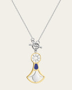 Lotus pendant necklace featuring a 925 sterling silver flower with a thin 18k gold plated outline
