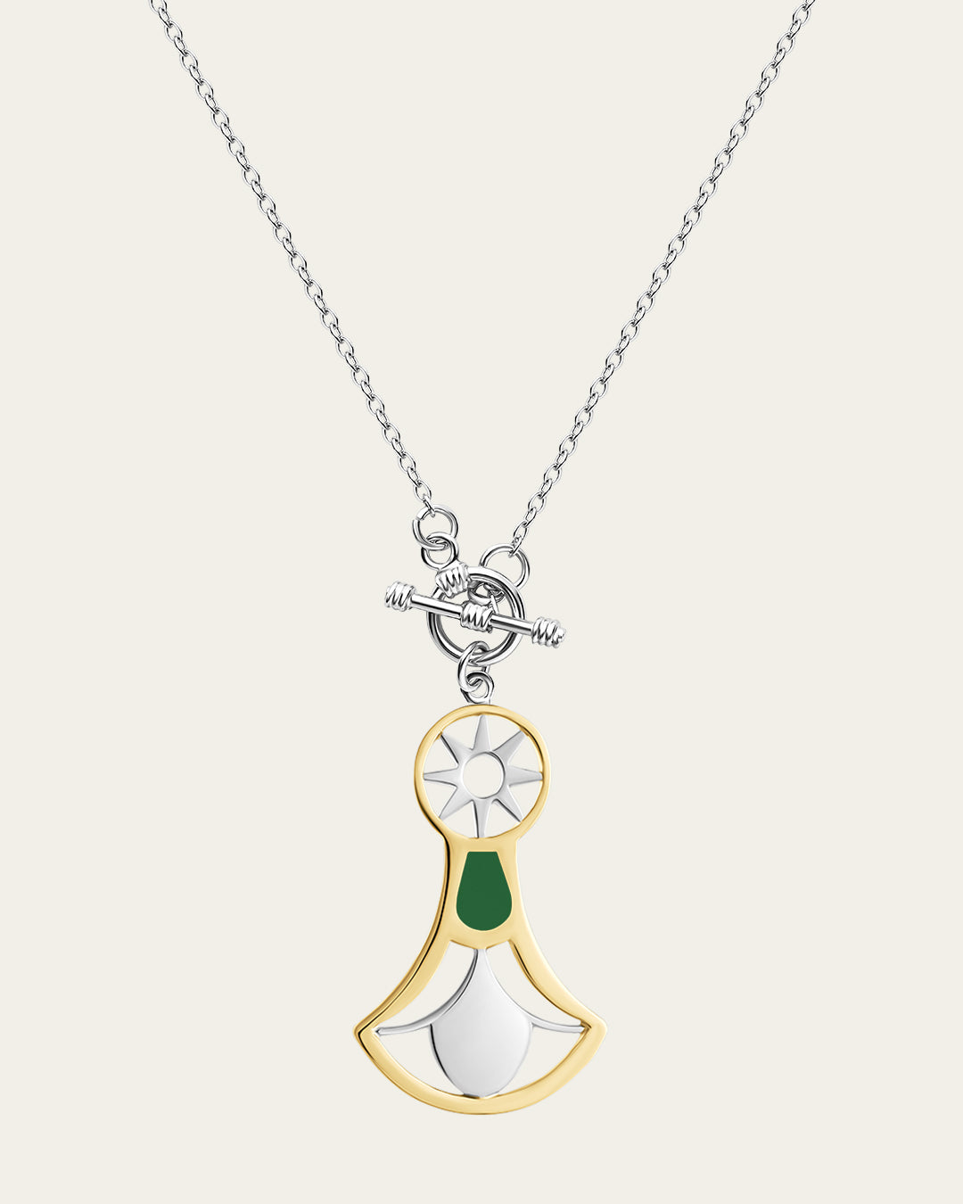 Lotus pendant necklace featuring a 925 sterling silver flower with a thin 18k gold plated outline
