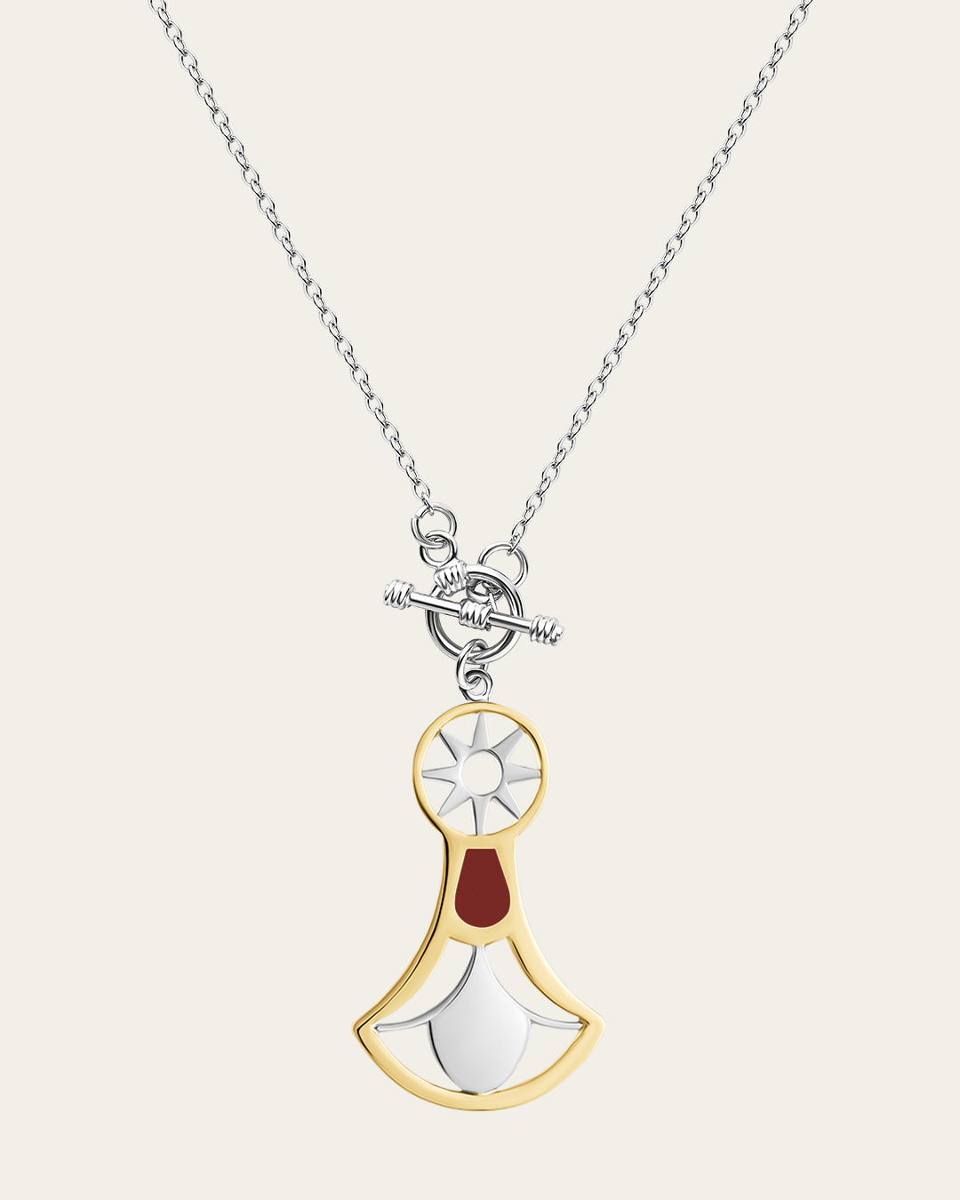 Lotus pendant necklace featuring a 925 sterling silver flower with a thin 18k gold plated outline