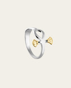 Polished sterling silver rounded Ankh ring, an ancient Egyptian symbol of life in a contemporary jewelry style.